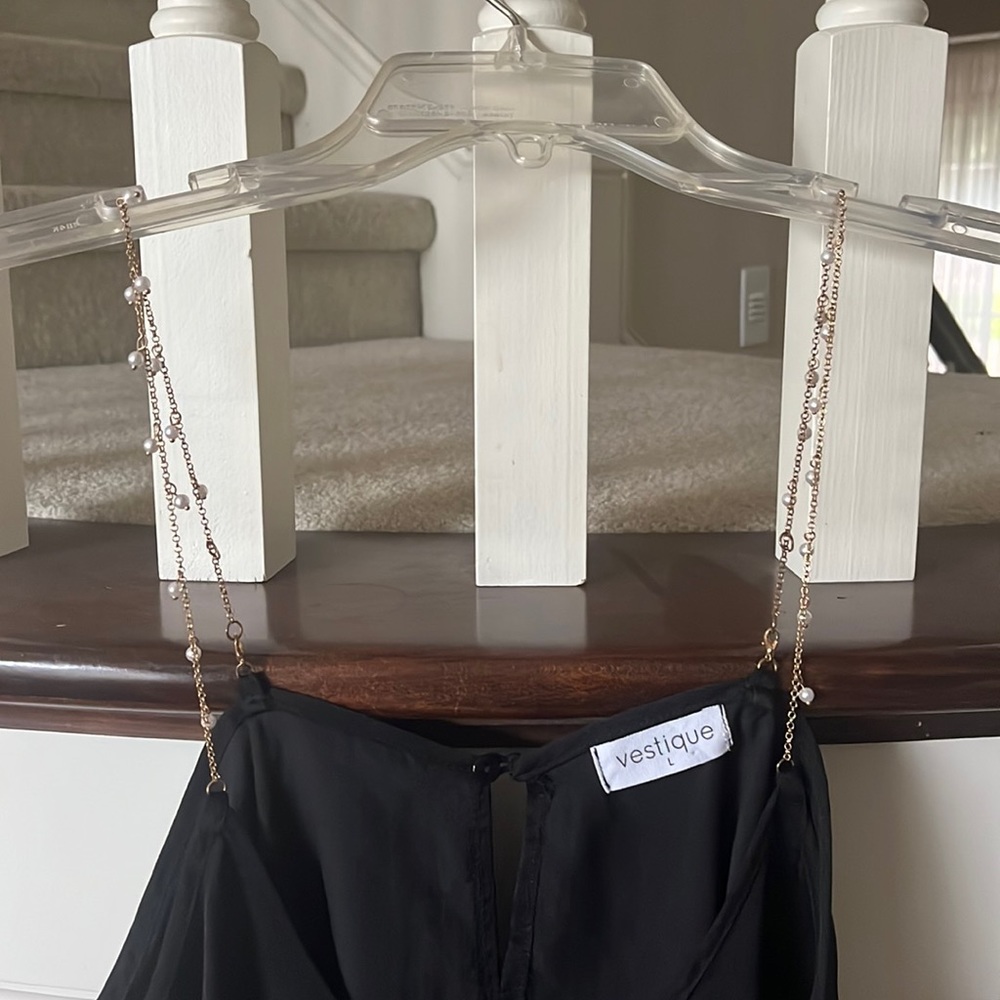 Pearl - gold chain strap crop